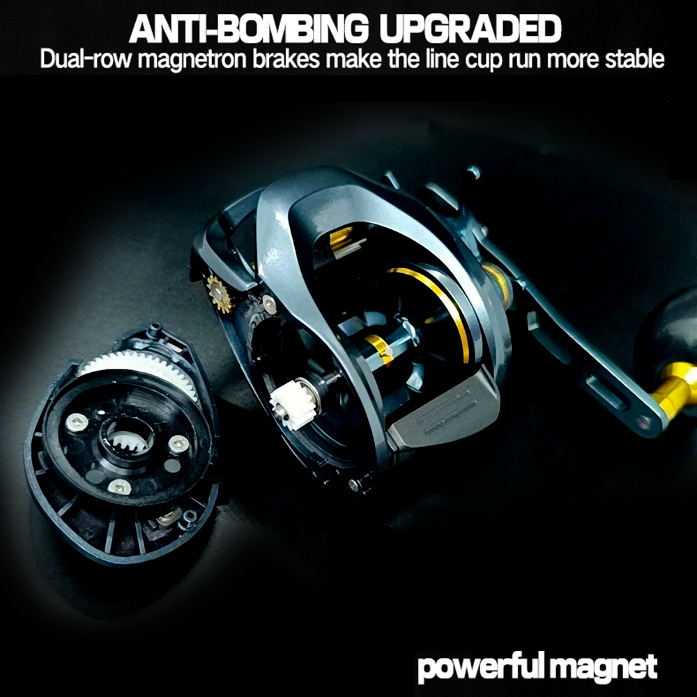 Large Capacity Baitcasting Reel 15KG Max Drag 8+1 Bearings Gear Ratios 6.4:1 Carbon Frame Freshwater Saltwater Fishing Reels