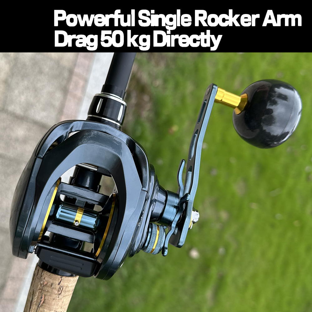 Large Capacity Baitcasting Reel 15KG Max Drag 8+1 Bearings Gear Ratios 6.4:1 Carbon Frame Freshwater Saltwater Fishing Reels