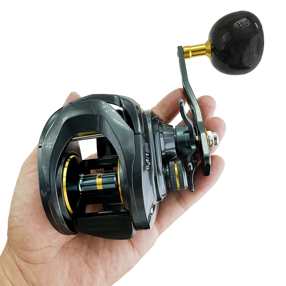 Large Capacity Baitcasting Reel 15KG Max Drag 8+1 Bearings Gear Ratios 6.4:1 Carbon Frame Freshwater Saltwater Fishing Reels