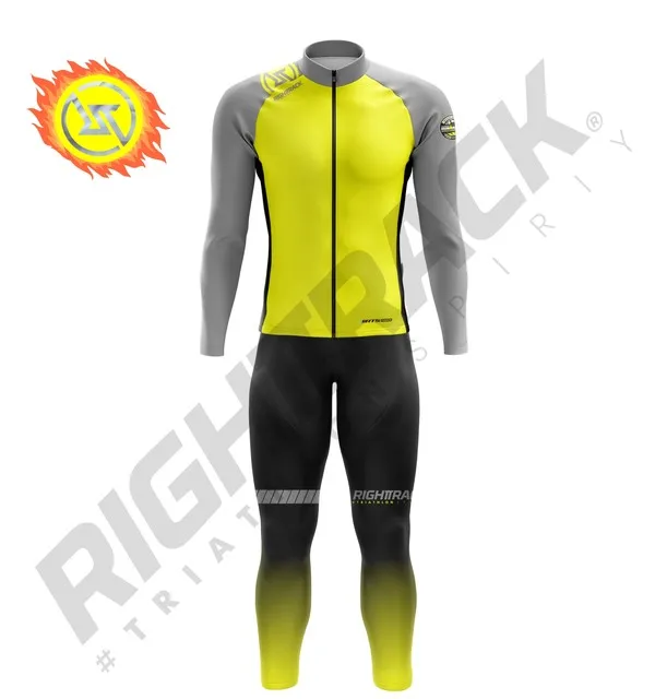 New RIGHTTRACK Winter Trisuit Thermal Fleece Long Sleeve Skinsuit Skiing Cycling Running Skating Triathlon Sports Apparel