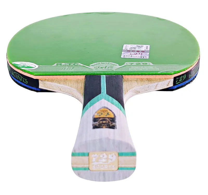 Genuine 729 Friendship KING 6 Star Brand New Table Tennis Racket Green Rubber Sticky Ping Pong Racket 5 Wood Offensive Paddle