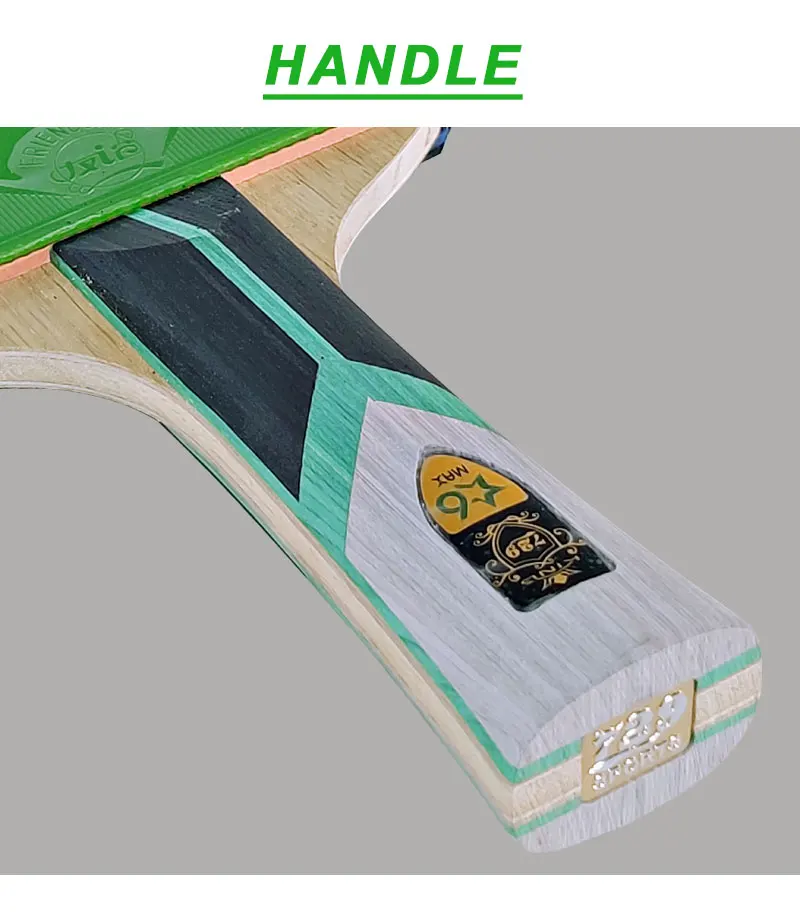 Genuine 729 Friendship KING 6 Star Brand New Table Tennis Racket Green Rubber Sticky Ping Pong Racket 5 Wood Offensive Paddle