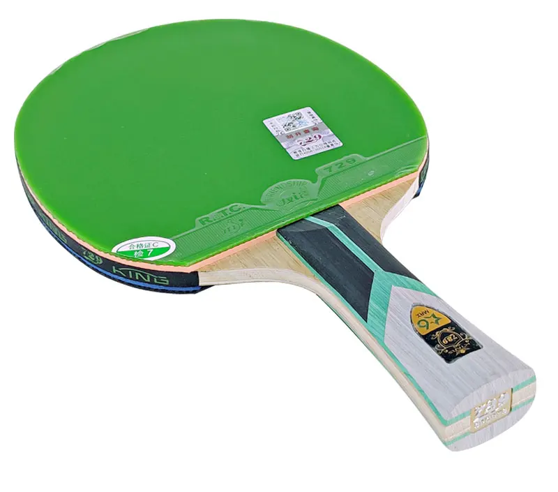 Genuine 729 Friendship KING 6 Star Brand New Table Tennis Racket Green Rubber Sticky Ping Pong Racket 5 Wood Offensive Paddle