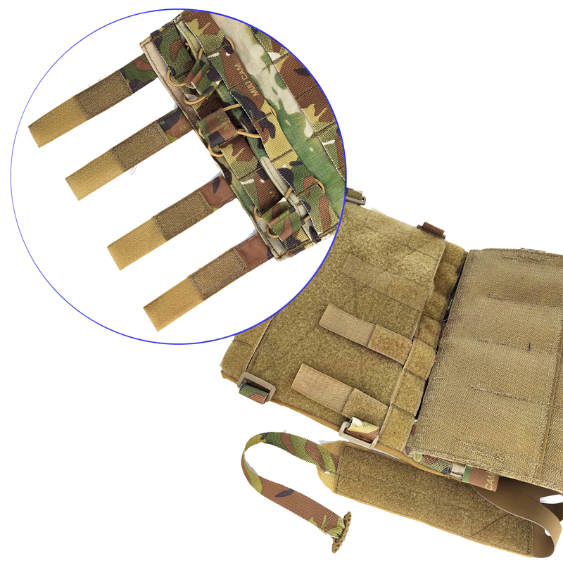 Tactical M4 MOLLE Panel TRI Pouch for AVS JPC2.0 Detachable Front Flap Triple Magazine Pouch Vest Front Panel MC