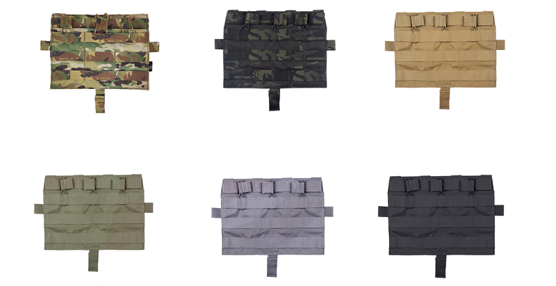 Tactical M4 MOLLE Panel TRI Pouch for AVS JPC2.0 Detachable Front Flap Triple Magazine Pouch Vest Front Panel MC