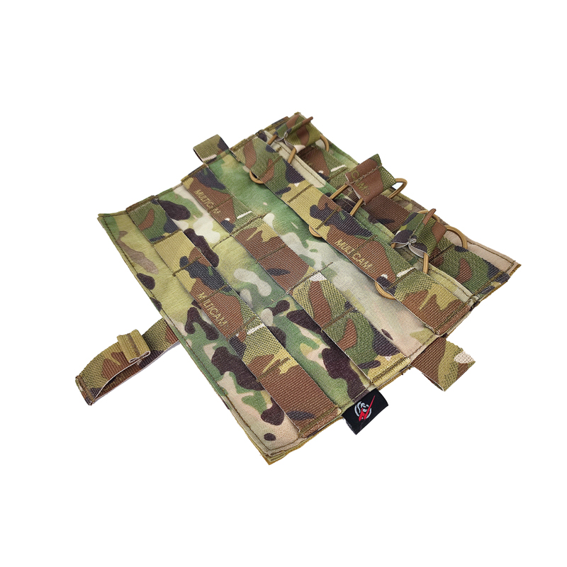 Tactical M4 MOLLE Panel TRI Pouch for AVS JPC2.0 Detachable Front Flap Triple Magazine Pouch Vest Front Panel MC
