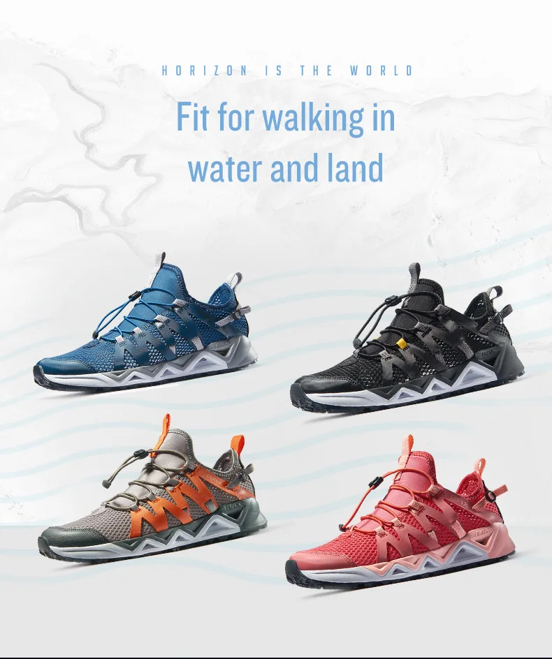 Rax Men's Aqua Upstreams Shoes Quick-drying Breathble Fishing Shoes Women Hole PU Insole Anti-slip Water Shoes