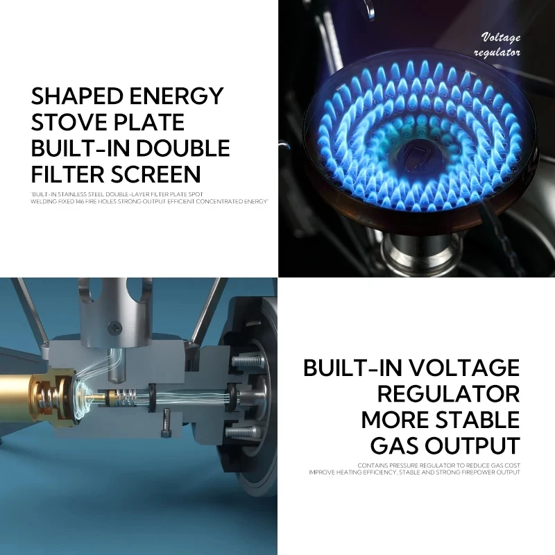 CAMPINGMOON 1PCS XD-3F Electronic Ignition Butterfly Furnace Cassette Furnace Head Camping Picnicking Portable Outdoor Stove