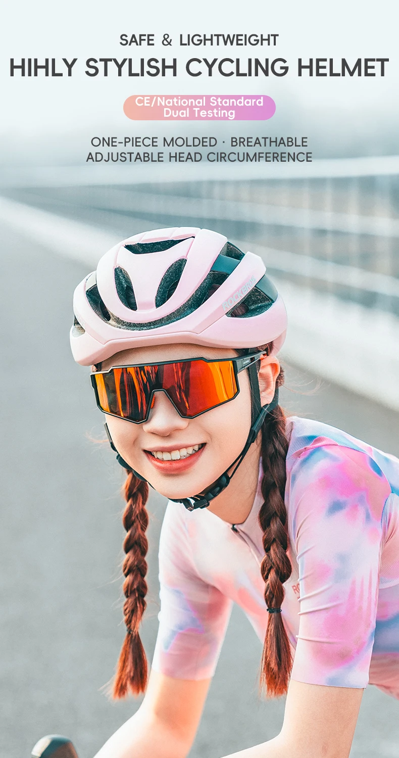 ROCKBROS Bicycle Helmet Men Women MTB Road Safety Integrally-molded Ultralight Helmet Breathable Ajustable Bike Cycling Helmet