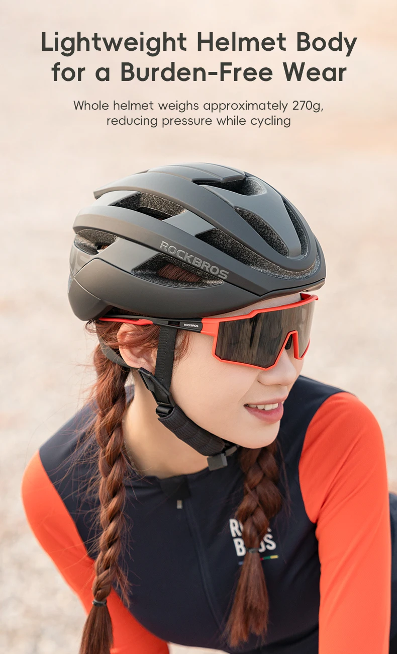 ROCKBROS Bicycle Helmet Men Women MTB Road Safety Integrally-molded Ultralight Helmet Breathable Ajustable Bike Cycling Helmet