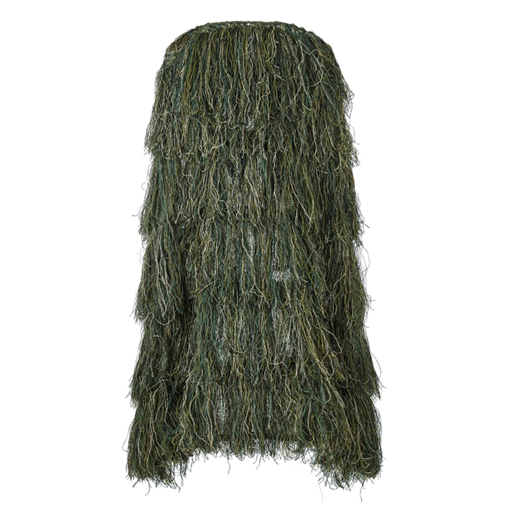 Lightweight Ghillie Poncho Tactical Sniper Ghillie Top for Airsoft Paintball Ghillie Poncho Suit Woodland