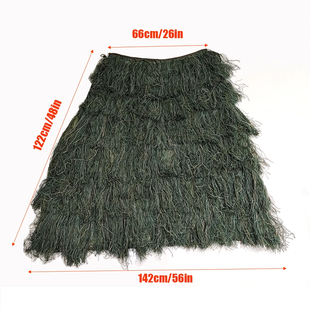 Lightweight Ghillie Poncho Tactical Sniper Ghillie Top for Airsoft Paintball Ghillie Poncho Suit Woodland