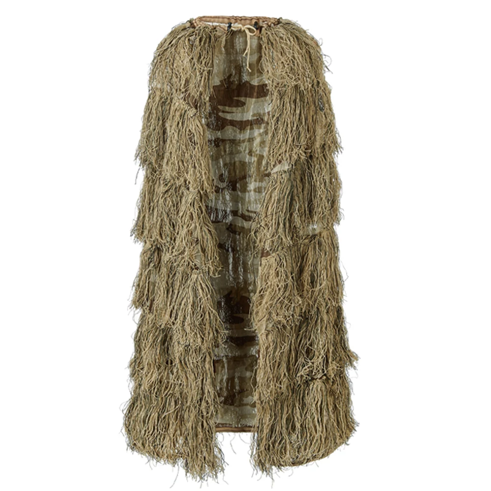 Lightweight Ghillie Poncho Tactical Sniper Ghillie Top for Airsoft Paintball Ghillie Poncho Suit Woodland