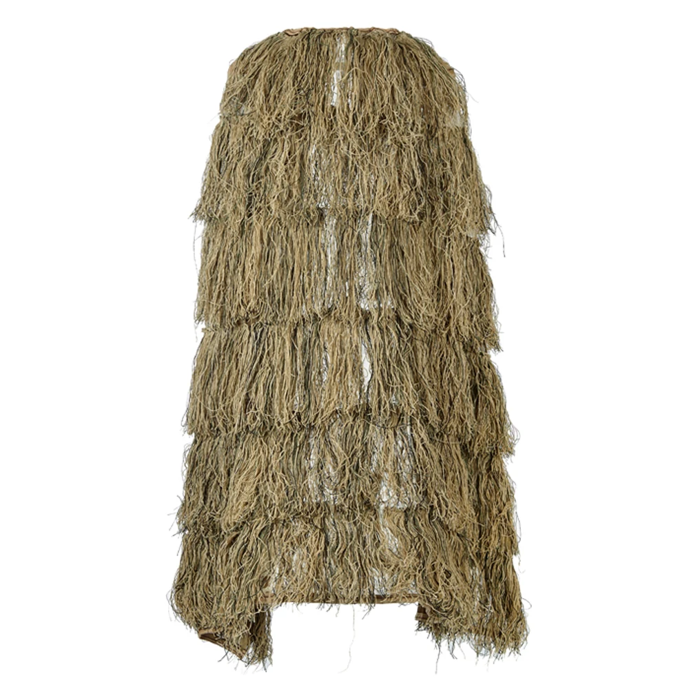 Lightweight Ghillie Poncho Tactical Sniper Ghillie Top for Airsoft Paintball Ghillie Poncho Suit Woodland