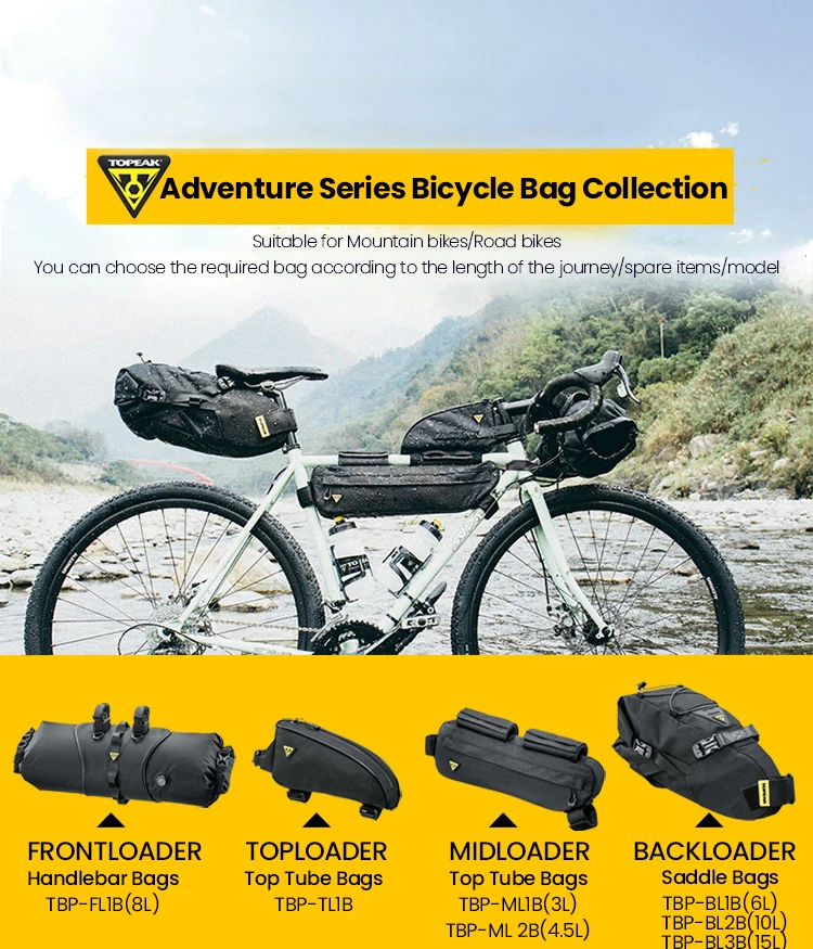 TOPEAK Bicycle Waterproof Bag MTB Bike Top Tube/Handlebar/Saddle Rear Bag Cycling Head /Top / Beam /Tail Pack Adventure Series