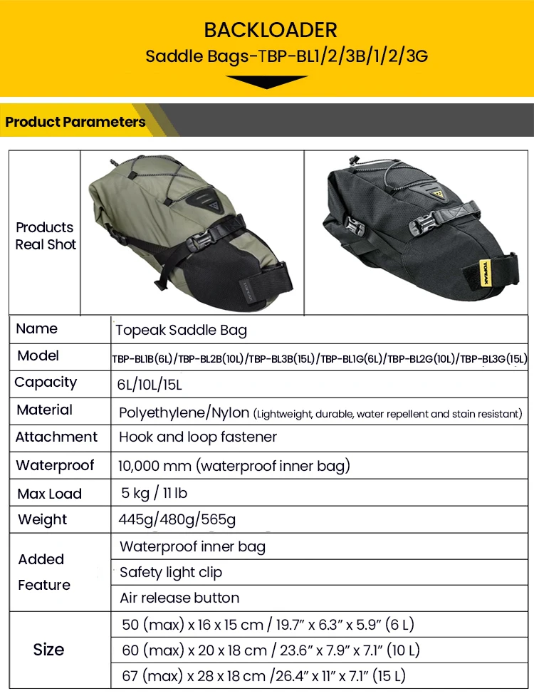 TOPEAK Bicycle Waterproof Bag MTB Bike Top Tube/Handlebar/Saddle Rear Bag Cycling Head /Top / Beam /Tail Pack Adventure Series