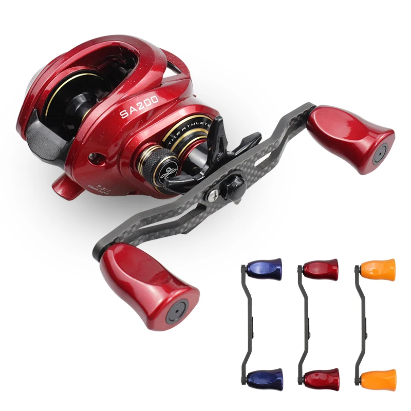 EKfan 120MM Carbon Fiber Fishing Reel Handle Silica Gel Knob Suit For DAI&SHI Baitcasting Reel Fishing Accessory