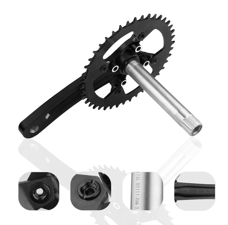 PROWHEEL Snow Bike 192mm Axis Crank 170mm Crank 32T/34T/36T/38T/40T/42T Chainrings with Bottom Bracket BB 120mm Fat Bike Crankse