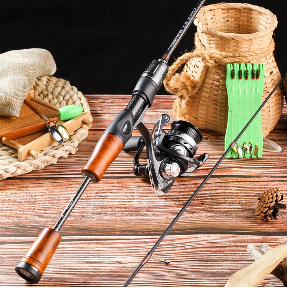UL,Ultralight Carp Trout Bass Fishing Rod,Solid Carbon Fiber Rod Tips,Spinning,Casting,Stream Lake Lure Fishing Rods,2 Sections