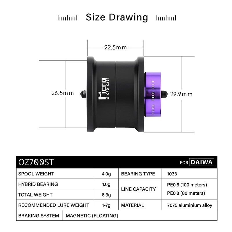Gomexus-Shallow Spool for Daiwa Steez CT SV Baitcasting Fishing Reel Spool Line Aluminum Alloy Rolling Cup Spare Tackle