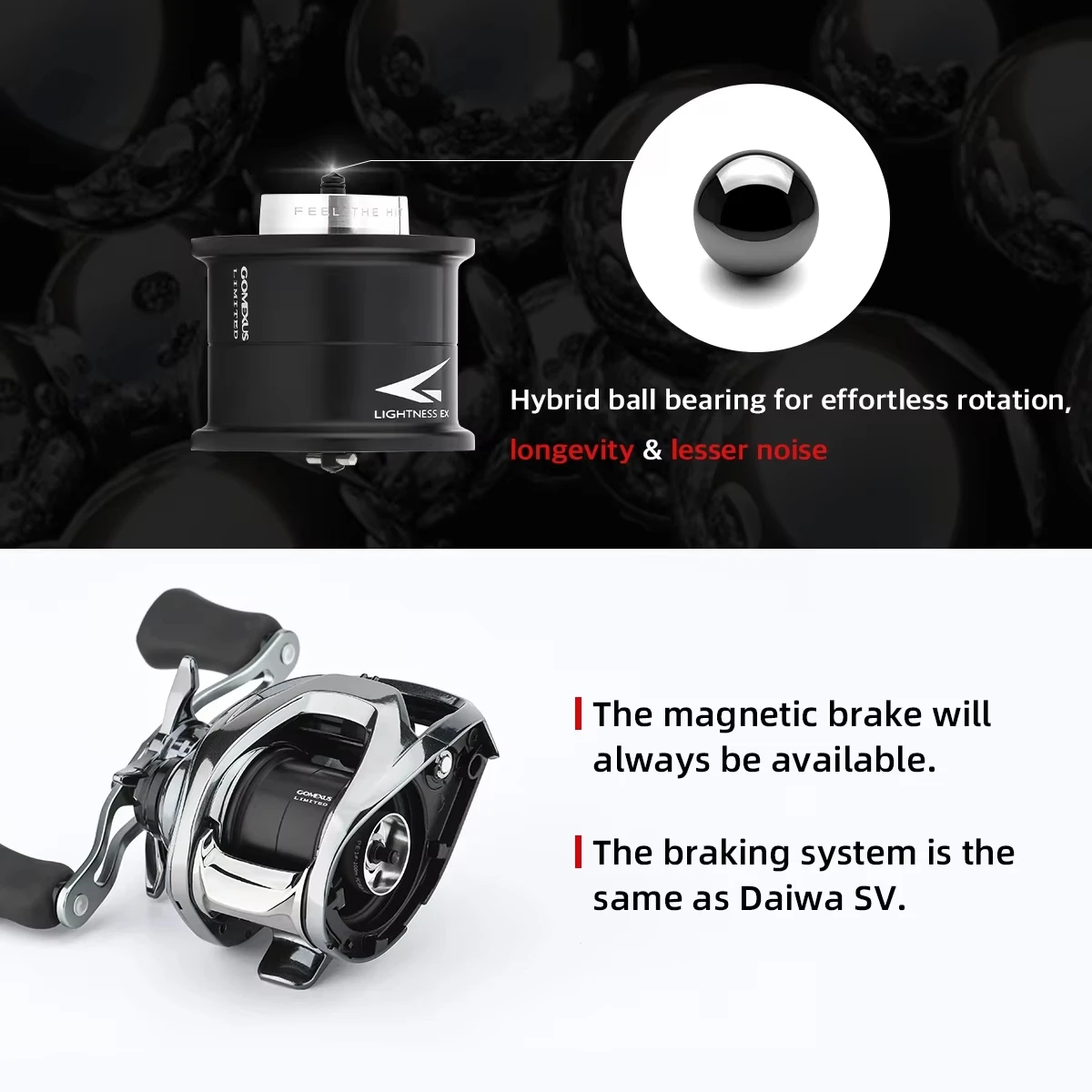 Gomexus-Shallow Spool for Daiwa Steez CT SV Baitcasting Fishing Reel Spool Line Aluminum Alloy Rolling Cup Spare Tackle