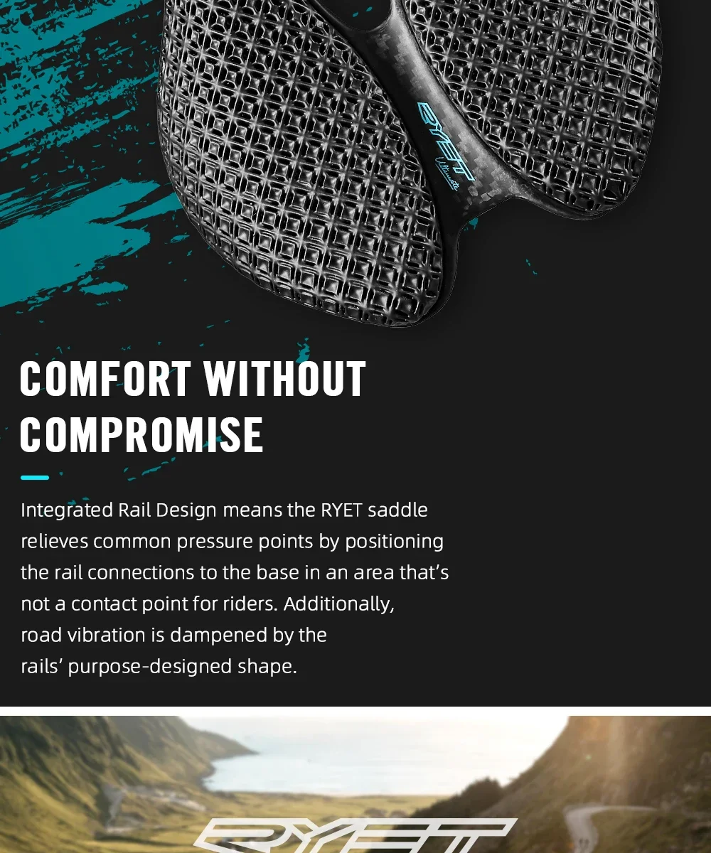 RYET Carbon 3D Printed Bicycle Saddle EVA saddle Super Light Bike Seating Cushion for MTB Gravel Road Bike Seat Cycling parts