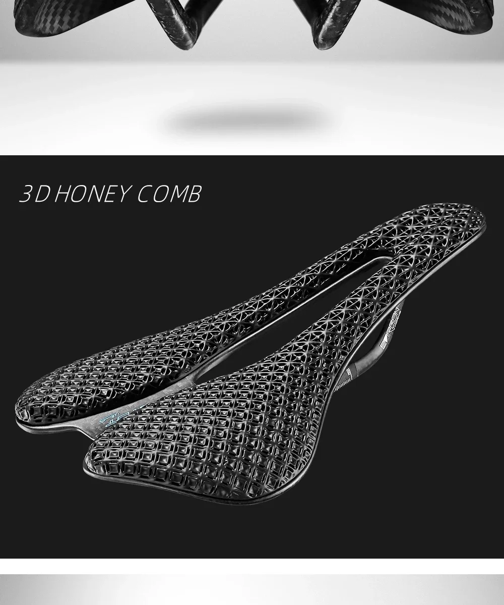 RYET Carbon 3D Printed Bicycle Saddle EVA saddle Super Light Bike Seating Cushion for MTB Gravel Road Bike Seat Cycling parts
