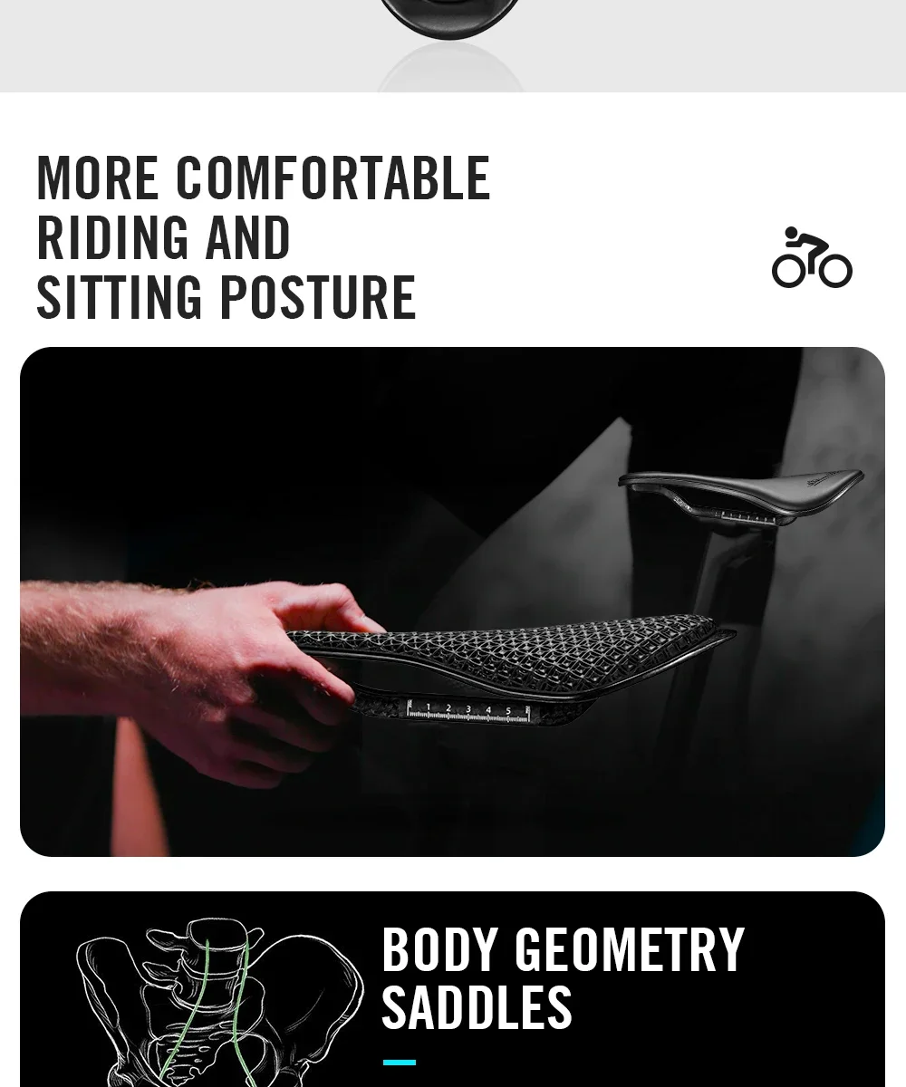 RYET Carbon 3D Printed Bicycle Saddle EVA saddle Super Light Bike Seating Cushion for MTB Gravel Road Bike Seat Cycling parts