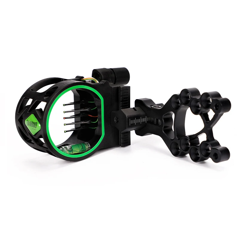 5 Pins Bow Sight Aluminum Alloy Right Hand Adjustable Compound Recurve Bow Sight for Bow and Arrow Archery Accessories