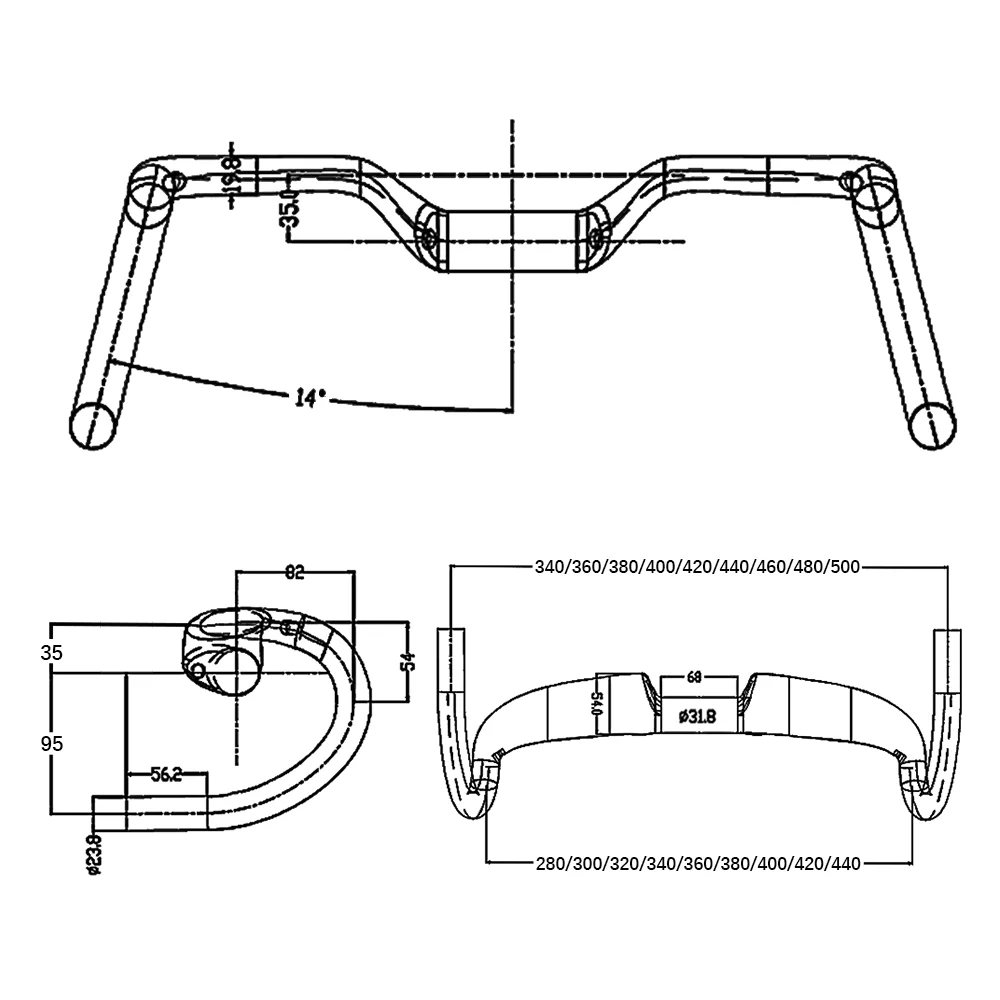 2024 Gravel Handle 14° Carbon Bicycle Handlebar Aero Handlebar Drop Lift Road Bike Handlebar Internal Cable Fixed Tooth Track
