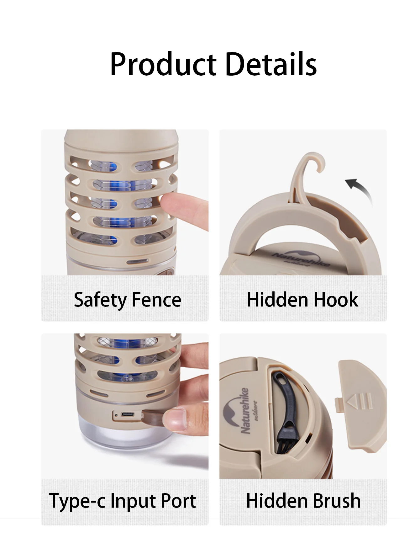 Naturehike Camping Electric Mosquito Killer Light Outdoor Hiking Mosquito Zapper Night Fishing Floodlight Portable Mosquito Lamp