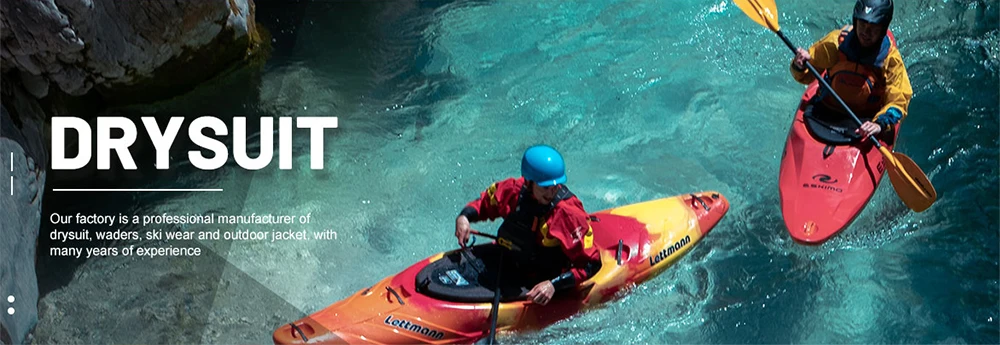High Quality Kayak Dry Suit for Men Waterproof Fabric Drysuit With Latex on Neck and Wrist White Water River Boat Pending