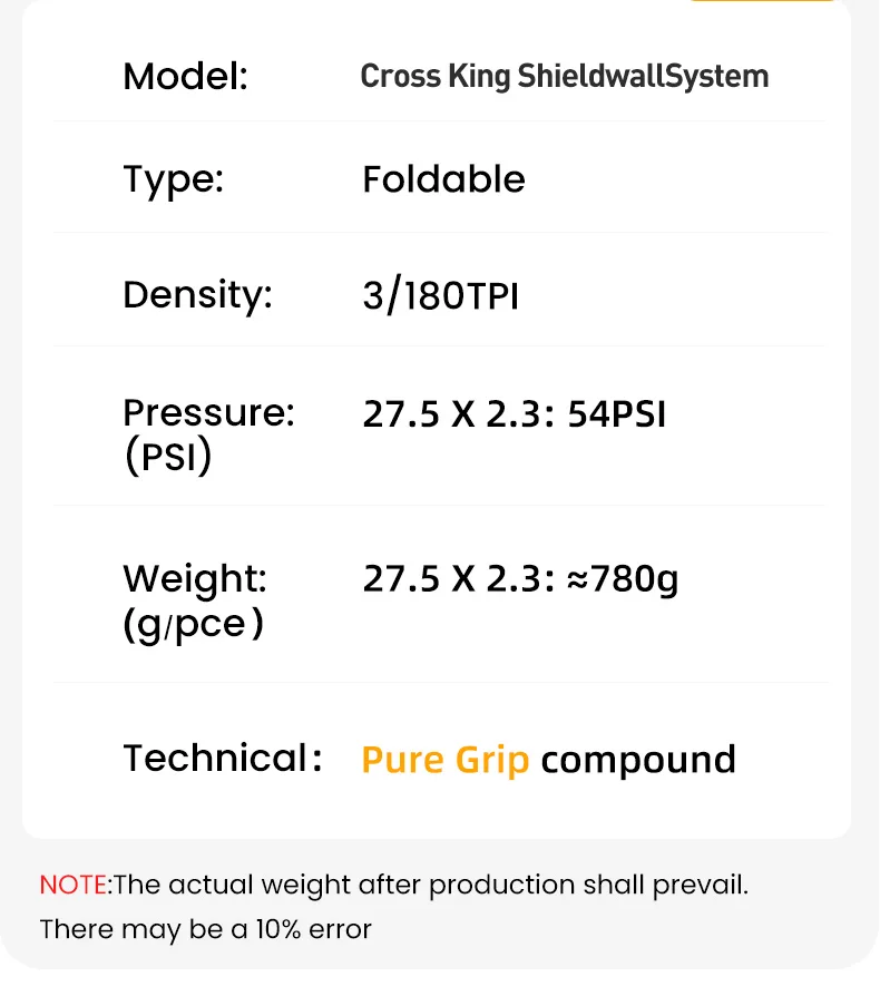Continental MTB Tires Cross King 27.5/29 Inch Tubeless Ready PureGrip Cross-Country ShieldWall System Anti Puncture Bicycle Tire