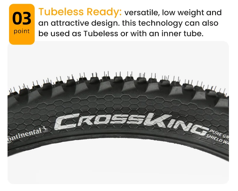 Continental MTB Tires Cross King 27.5/29 Inch Tubeless Ready PureGrip Cross-Country ShieldWall System Anti Puncture Bicycle Tire