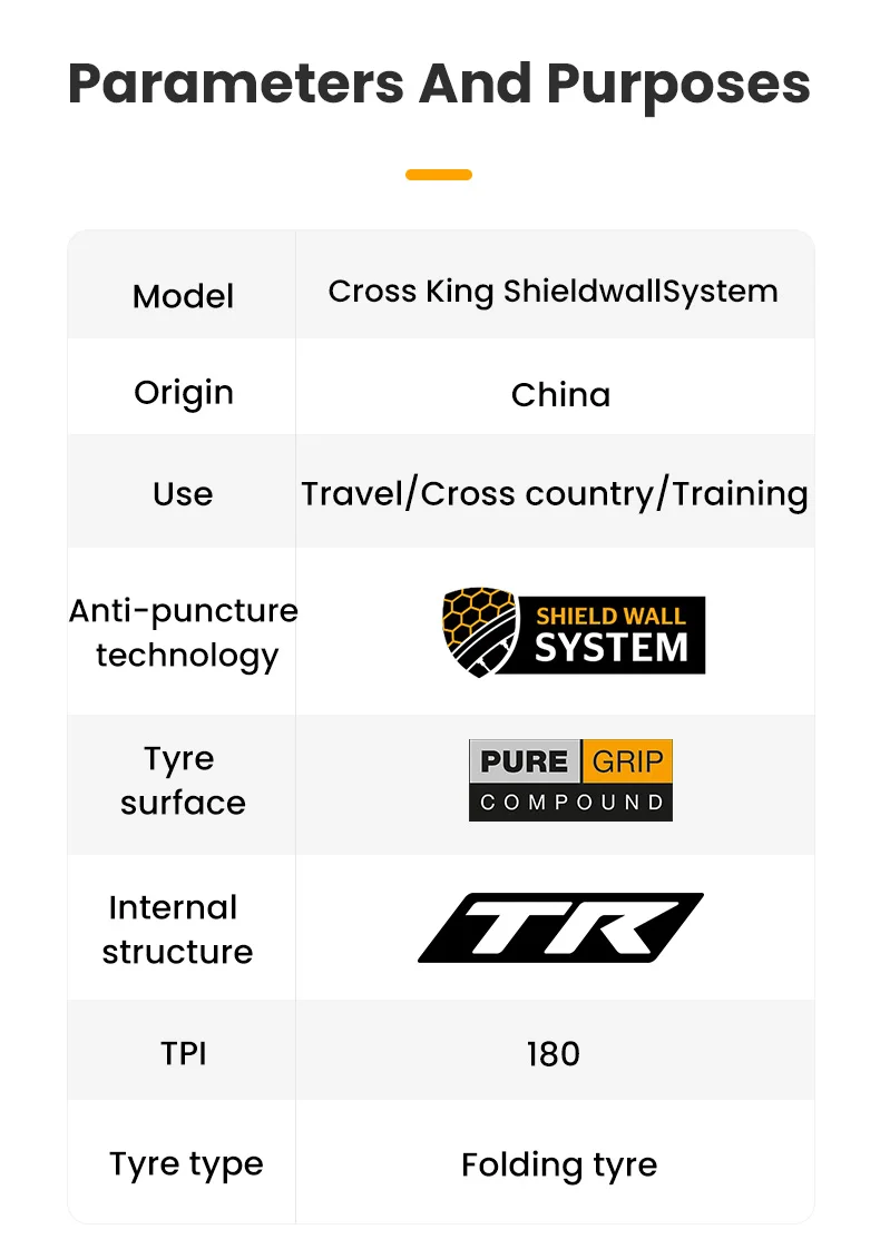 Continental MTB Tires Cross King 27.5/29 Inch Tubeless Ready PureGrip Cross-Country ShieldWall System Anti Puncture Bicycle Tire