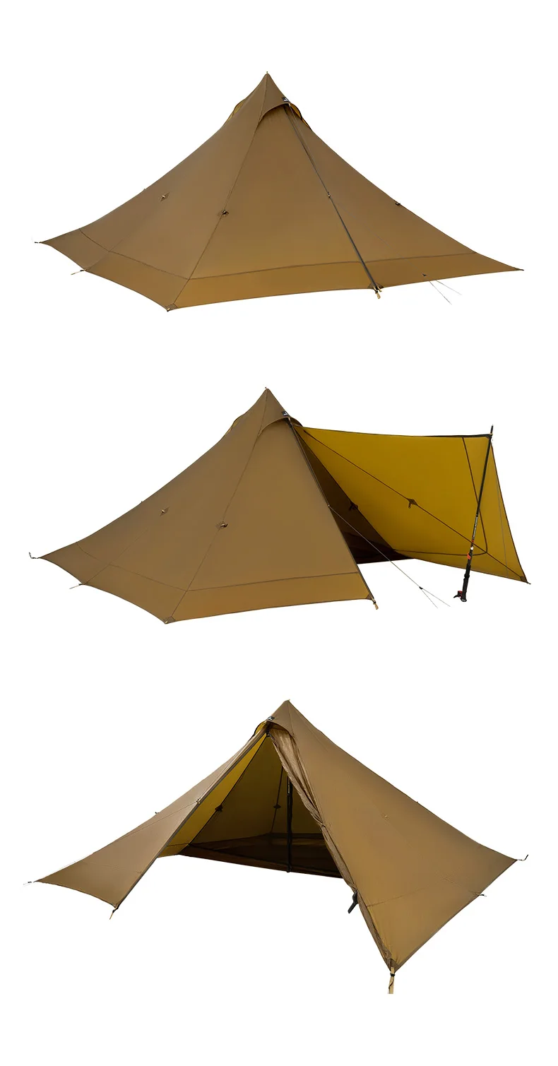 Thous Winds Capricorns 2 Person Tent, Ultralight Hiking Backpack Tent, Camping Pyramid Tent, Outdoor 15D Ripstop Nylon Camp Tent