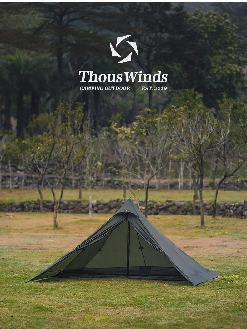 Thous Winds Capricorns 2 Person Tent, Ultralight Hiking Backpack Tent, Camping Pyramid Tent, Outdoor 15D Ripstop Nylon Camp Tent