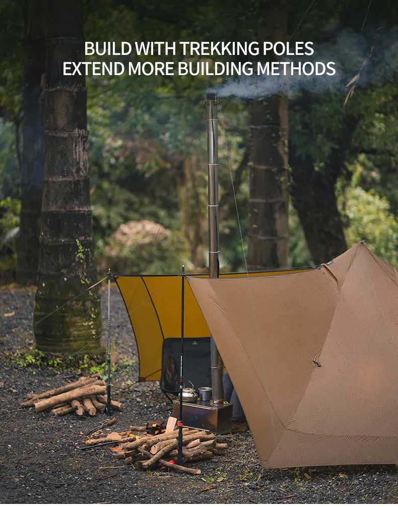 Thous Winds Capricorns 2 Person Tent, Ultralight Hiking Backpack Tent, Camping Pyramid Tent, Outdoor 15D Ripstop Nylon Camp Tent