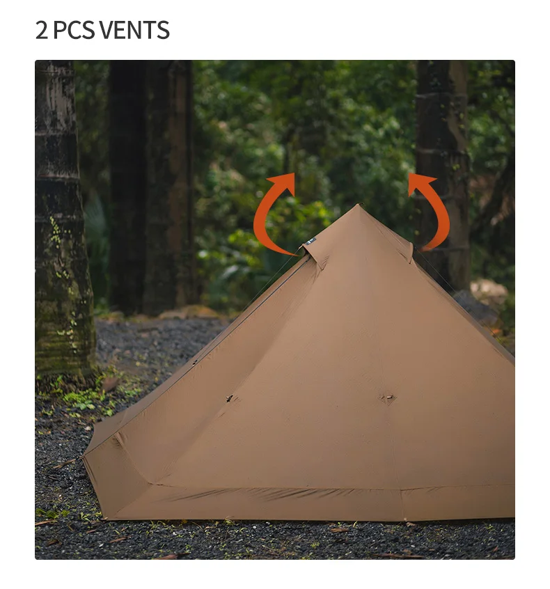 Thous Winds Capricorns 2 Person Tent, Ultralight Hiking Backpack Tent, Camping Pyramid Tent, Outdoor 15D Ripstop Nylon Camp Tent