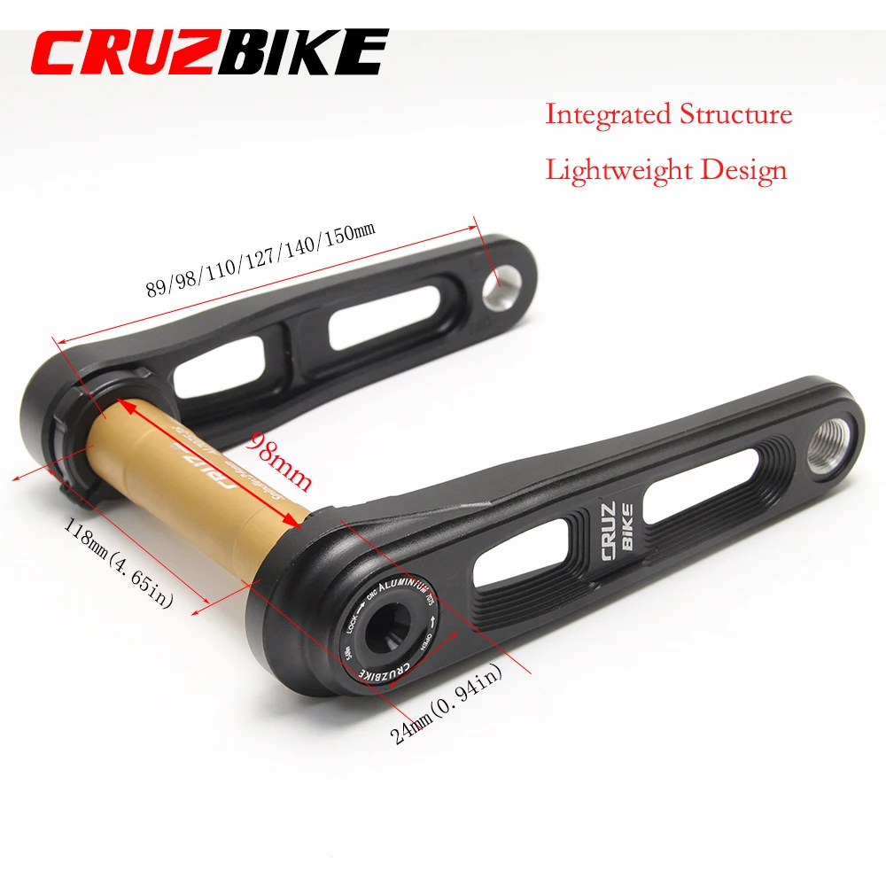 CRUZbike Children's Folding Bike Crankset Kid's Bicycle Hollow Tech Crank Ultralight 127/140/150mm Aluminum Alloy 7075 Axis