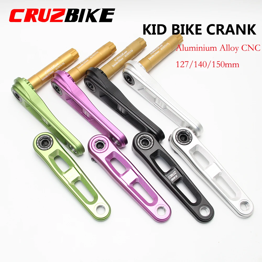 CRUZbike Children's Folding Bike Crankset Kid's Bicycle Hollow Tech Crank Ultralight 127/140/150mm Aluminum Alloy 7075 Axis