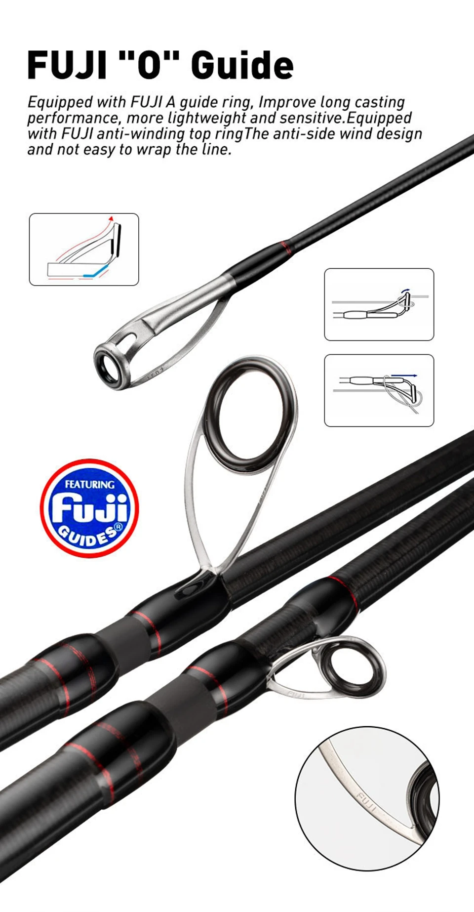Fishing Rod 6 Section Casting Spinning Portable Travel Fishing Rod 30T Carbon Fiber For Big Game Rod Ultralight Weight