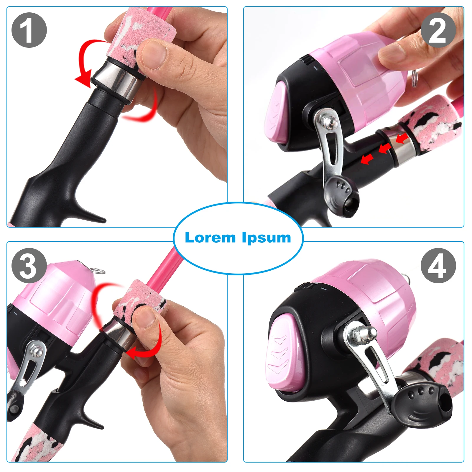 Fishing Rod and Reel Combo Full Kit 1.2m/1.5m Telescopic Casting Rod Pole with Spincast Reel and Hooks Lures Swivels bag