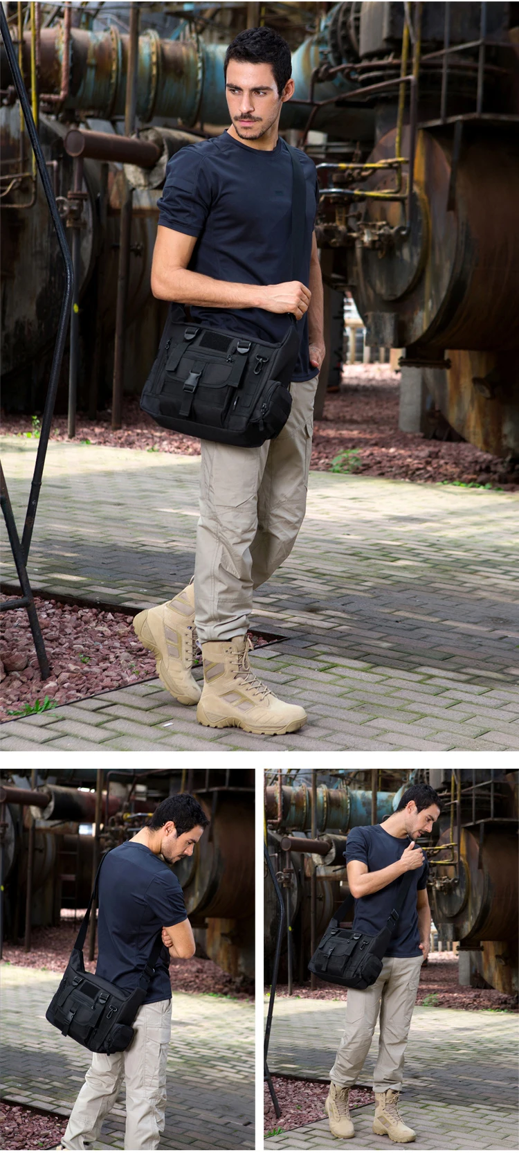 14 Inch Laptop Shoulder Bag Men Sports Bags Man Military Tactical Single Backpack Men's A4 Document Molle Messenger Shoulder Bag