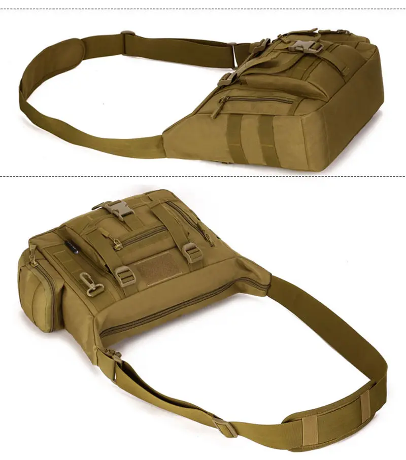 14 Inch Laptop Shoulder Bag Men Sports Bags Man Military Tactical Single Backpack Men's A4 Document Molle Messenger Shoulder Bag