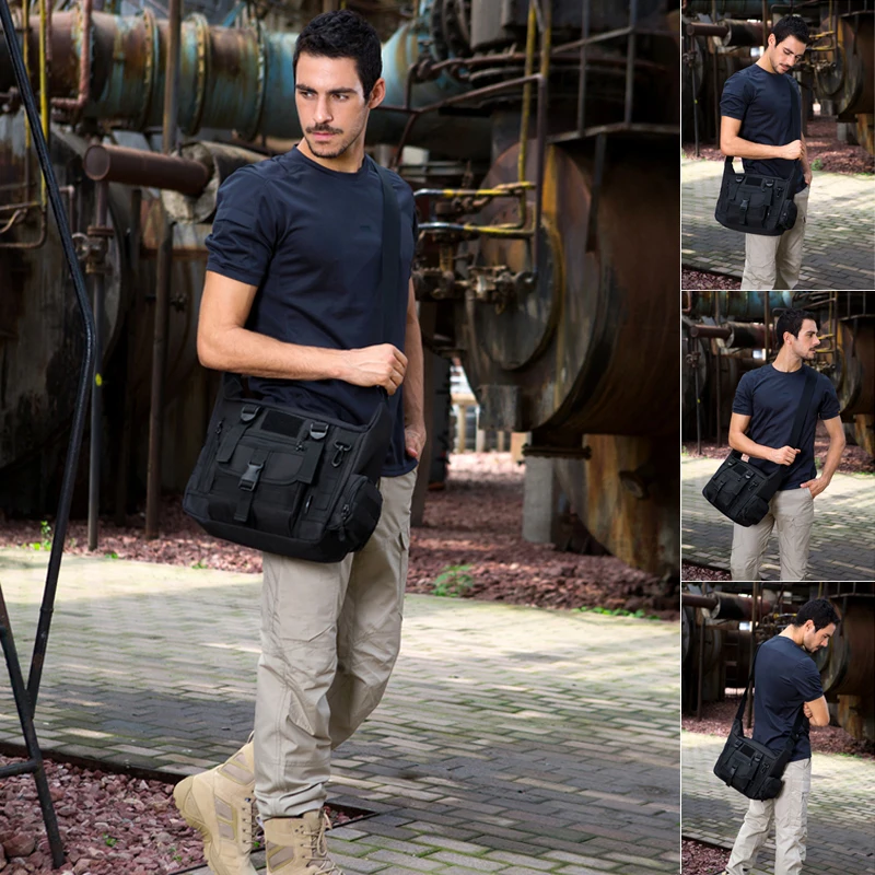 14 Inch Laptop Shoulder Bag Men Sports Bags Man Military Tactical Single Backpack Men's A4 Document Molle Messenger Shoulder Bag