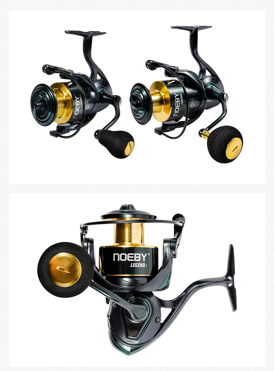 Noeby Spinning Fishing Reel 3000 4000 5000 6000 Max Drag 25kg Long Casting Aluminum Spool 5.2:1 Zinc Alloy Gear Fishing Reels