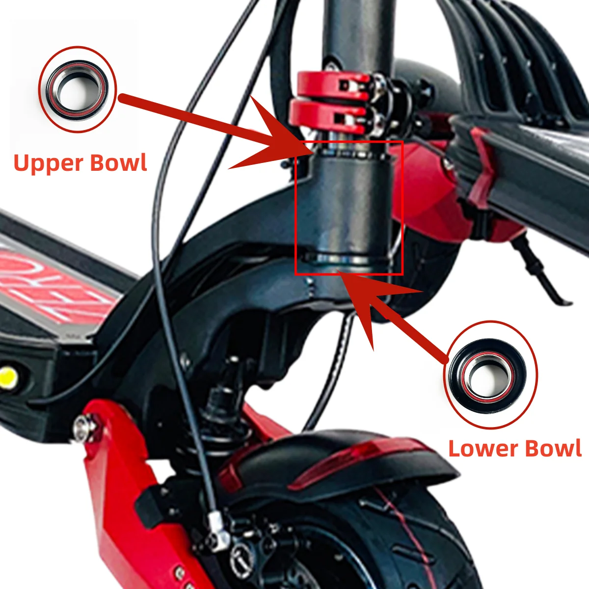 Original Upper & Lower Bowl And Bearing For ZERO 8X 10X 11X X8-DDM T10-DDM X11-DDM Electric Scooter Spare Parts