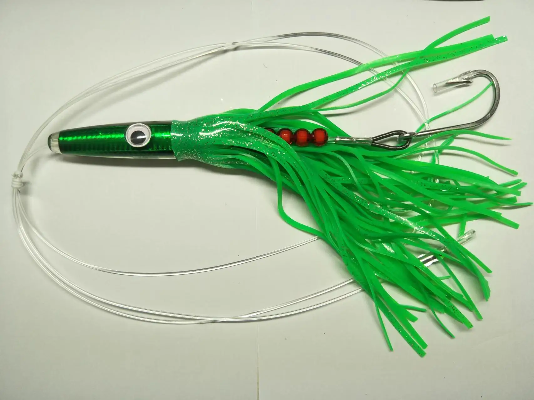 Drag Fishing Resin Fish, Stainless Steel, No.8 Hook, 5 Pack, 140g,2 m Long, pulling Force 350 lbs, tuna, Swordfish