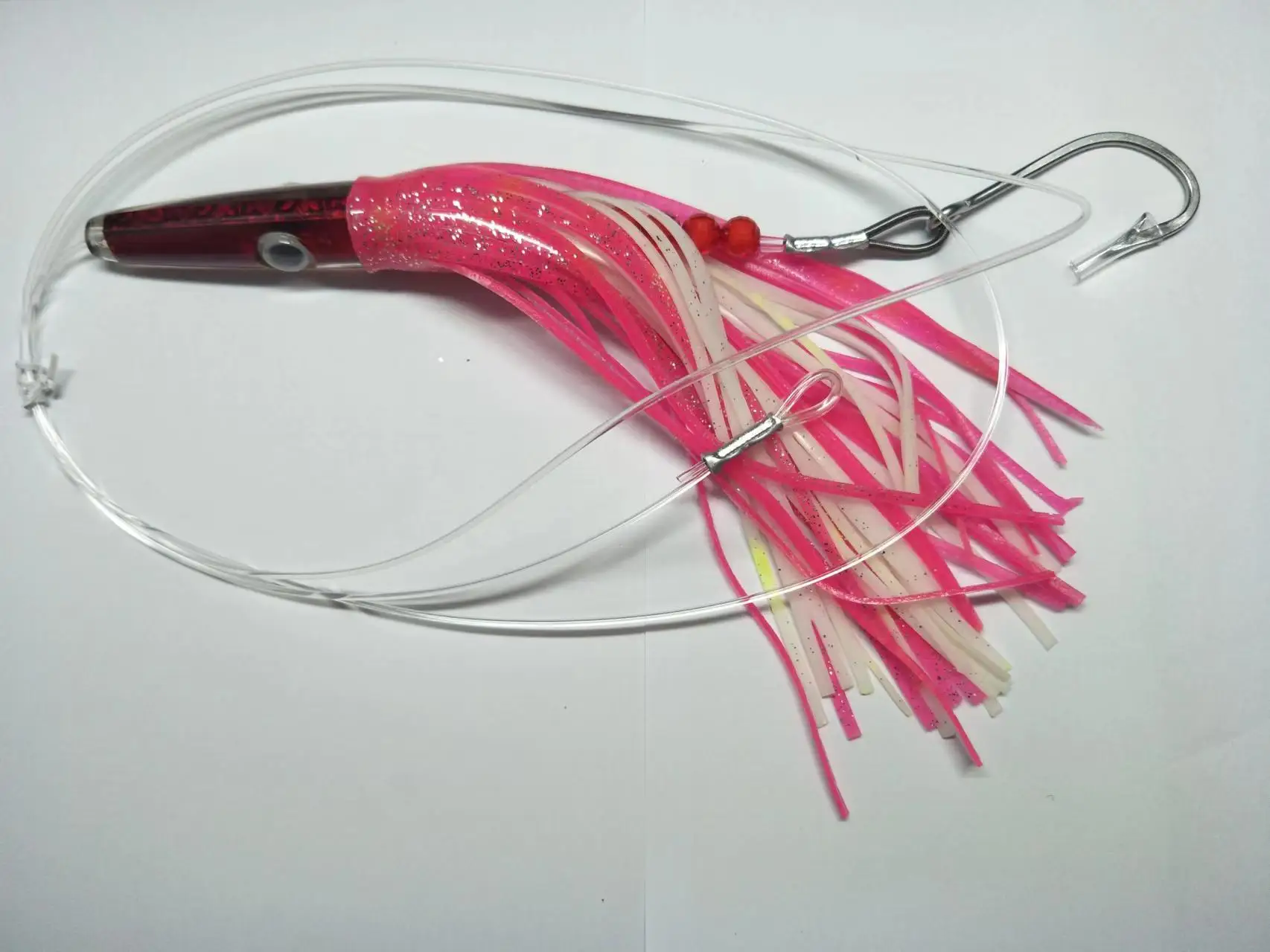 Drag Fishing Resin Fish, Stainless Steel, No.8 Hook, 5 Pack, 140g,2 m Long, pulling Force 350 lbs, tuna, Swordfish